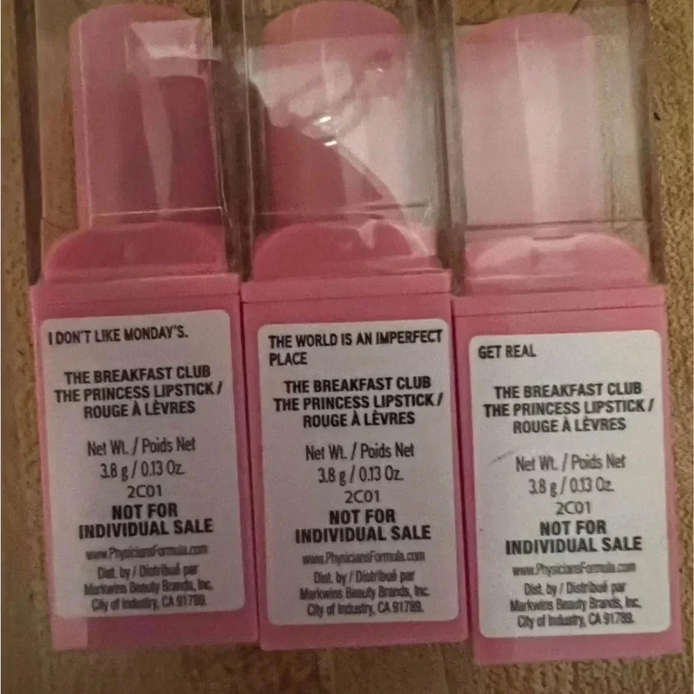 Set of 3 brand new Physician Formula lipstick : breakfast club theme